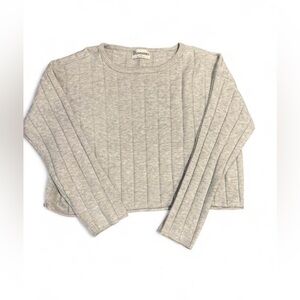 NWOT No Boundaries Light Gray Ribbed Sweatshirt
